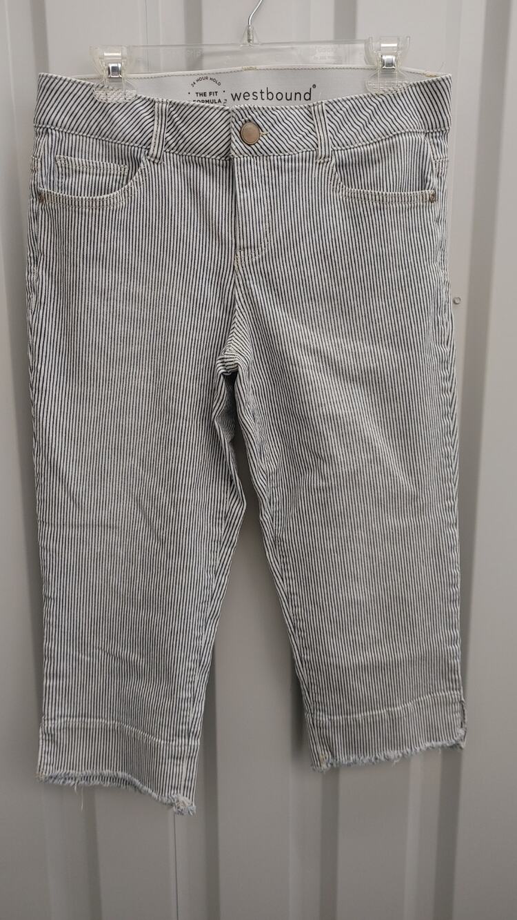 Westbound Pants Capri Sz 6 Striped The Fit Formula